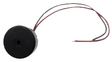 Buzzer de aviso sonoro preto com dois fios
