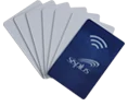 Cartões RF-ID de identificação de motorista, um azul e vários brancos